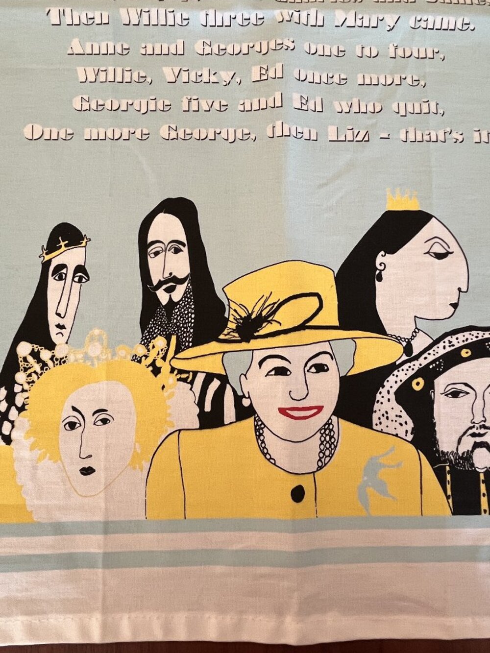 Vintage Kings and Queens of England Tea Towel